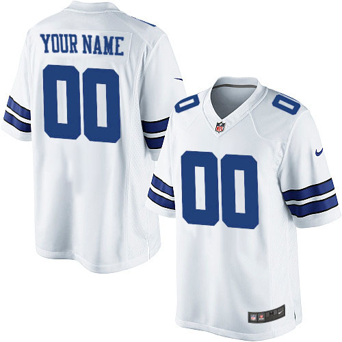 Men's Limited Nike Jersey White Road - Customized NFL Dallas Cowboys